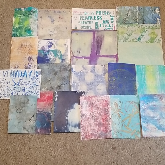 Hand Crafted Other - 20 Assorted Handmade Monoprint Papers